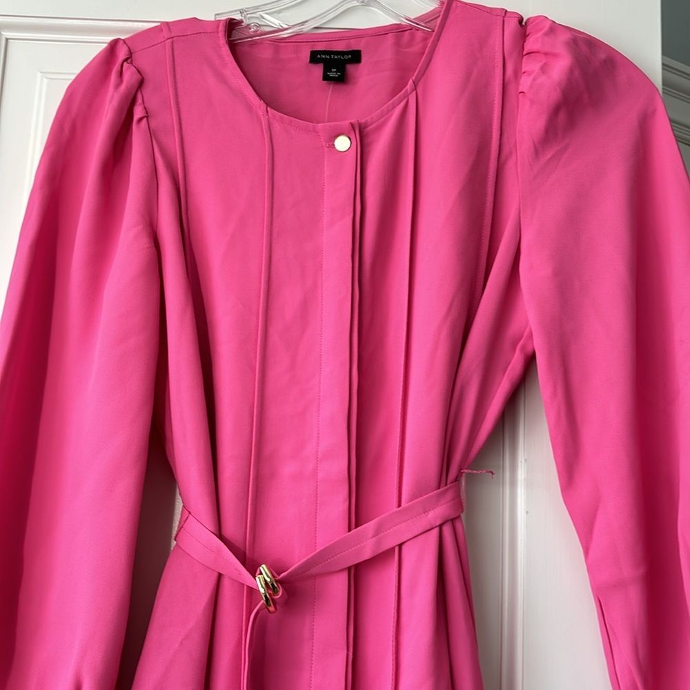 Vibrant, peony pink Ann Taylor spring dress - Picture 3 of 7